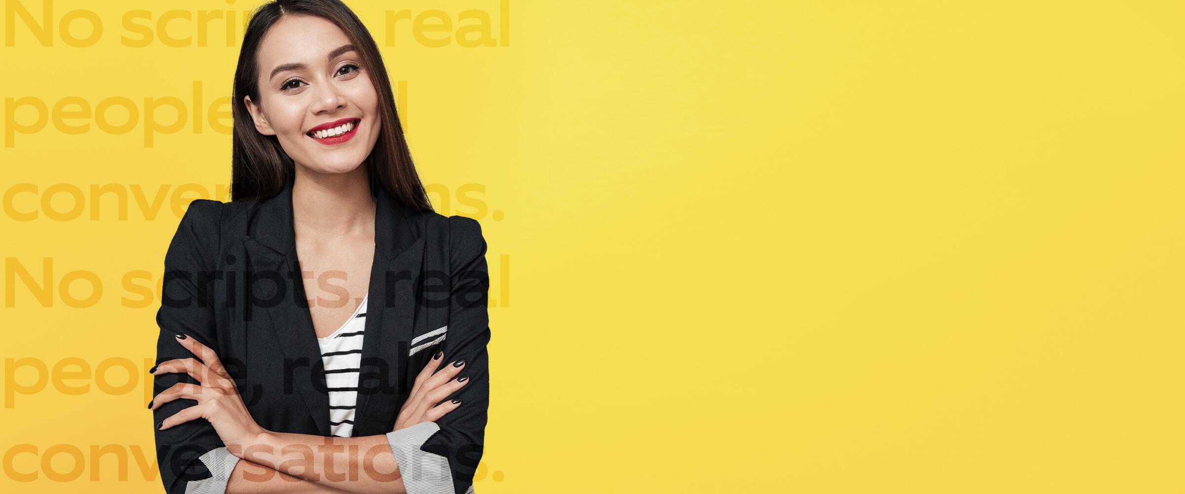 Woman with yellow background